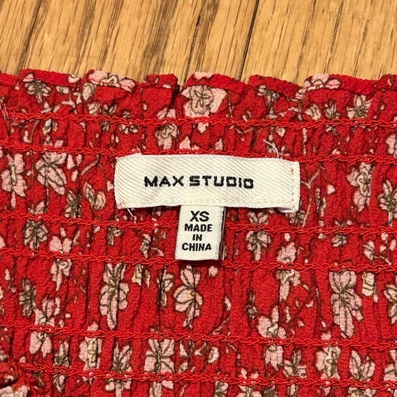 Max Studio Womens Floral Smocked Sleeveless Maxi Dress Red Nordstrom XS - Picture 5 of 8